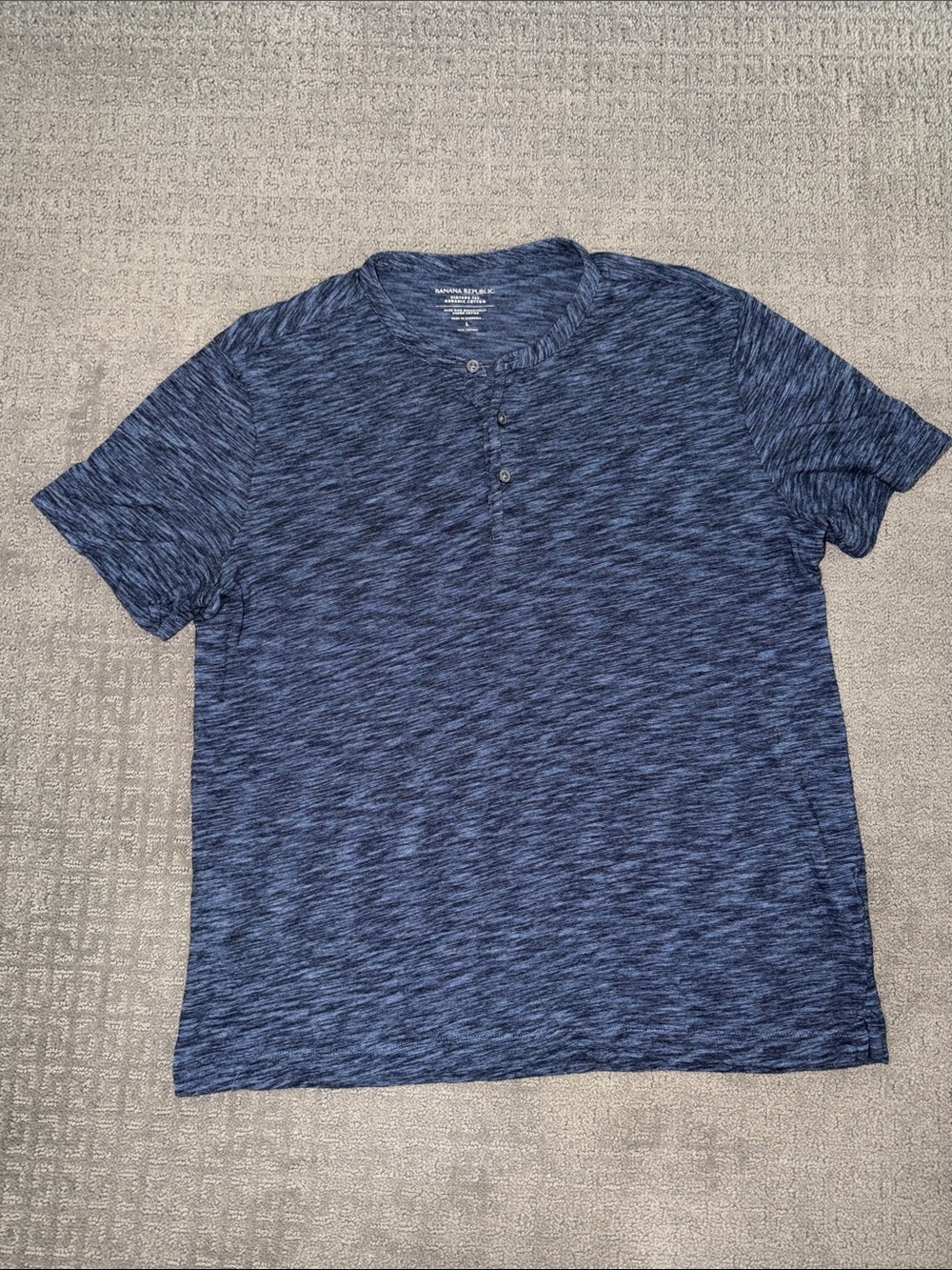 Banana Republic Navy Heather Short-Sleeve Henley